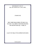 Luận văn Thạc sĩ chuyên ngành Tài chính ngân hàng: Phát triển hoạt động tín dụng tại Tổ chức Tài chính vi mô Tình Thương - Chi nhánh Nghi Lộc, Nghệ An