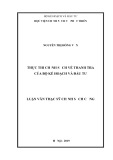 Luận văn Thạc sĩ chuyên ngành Chính sách công: Thực thi chính sách về thanh tra của Bộ Kế hoạch và Đầu tư