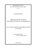 Luận văn Thạc sĩ chuyên ngành Chính sách công: Chính sách thu hút vốn đầu tư trực tiếp nước ngoài của Thành phố Hà Nội