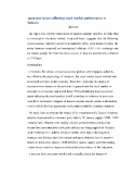 Gradute thesis: Examining factors affecting stock market performance in Vietnam